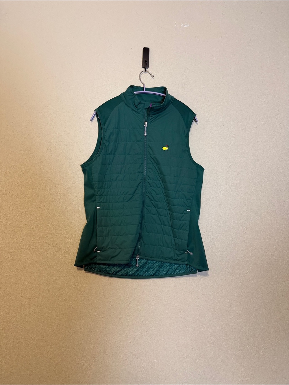 Masters Magnolia Lane Tech Green Sleeveless Full-Zip Puffer Vest Size Large